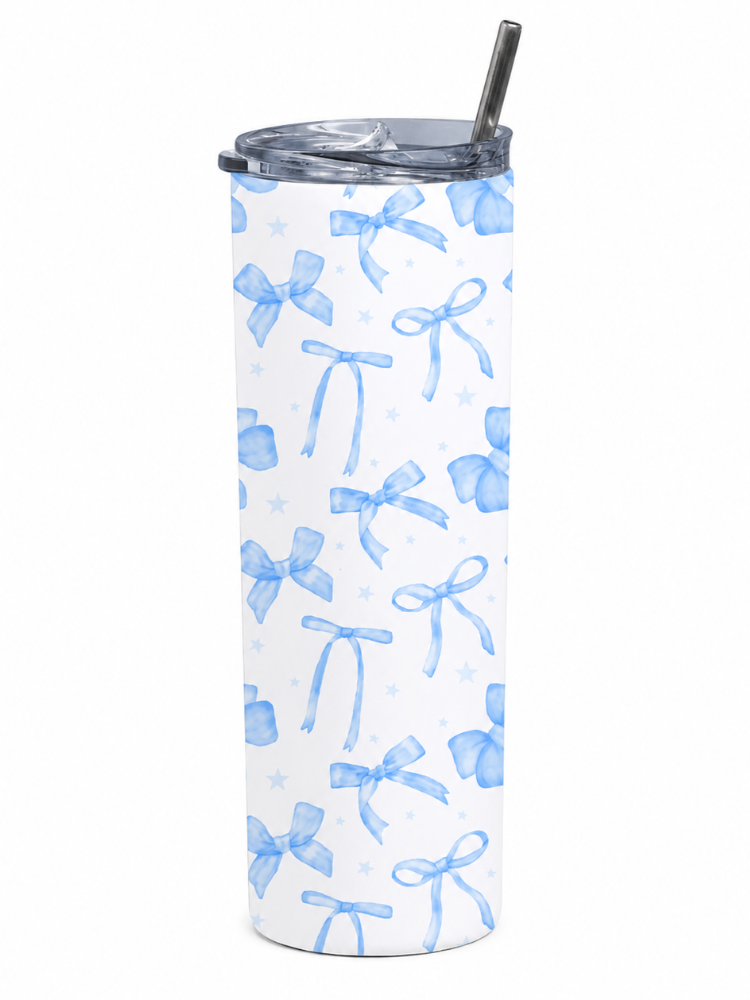 BLUE BOW STAINLESS STEEL TUMBLER (20oz)