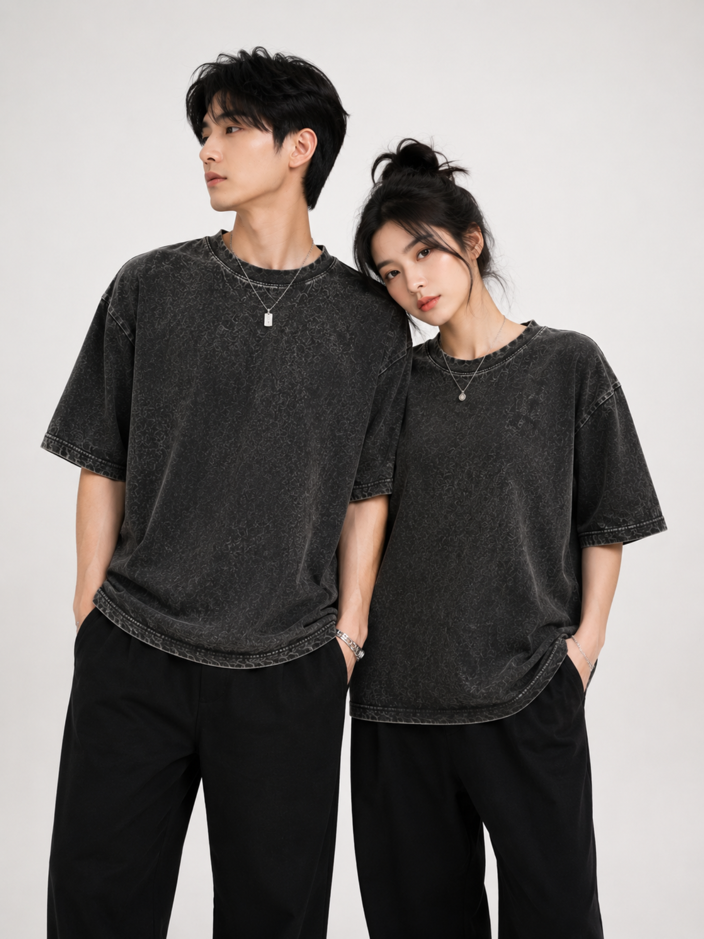 BLACK FADED UNISEX OVERSIZED TEE
