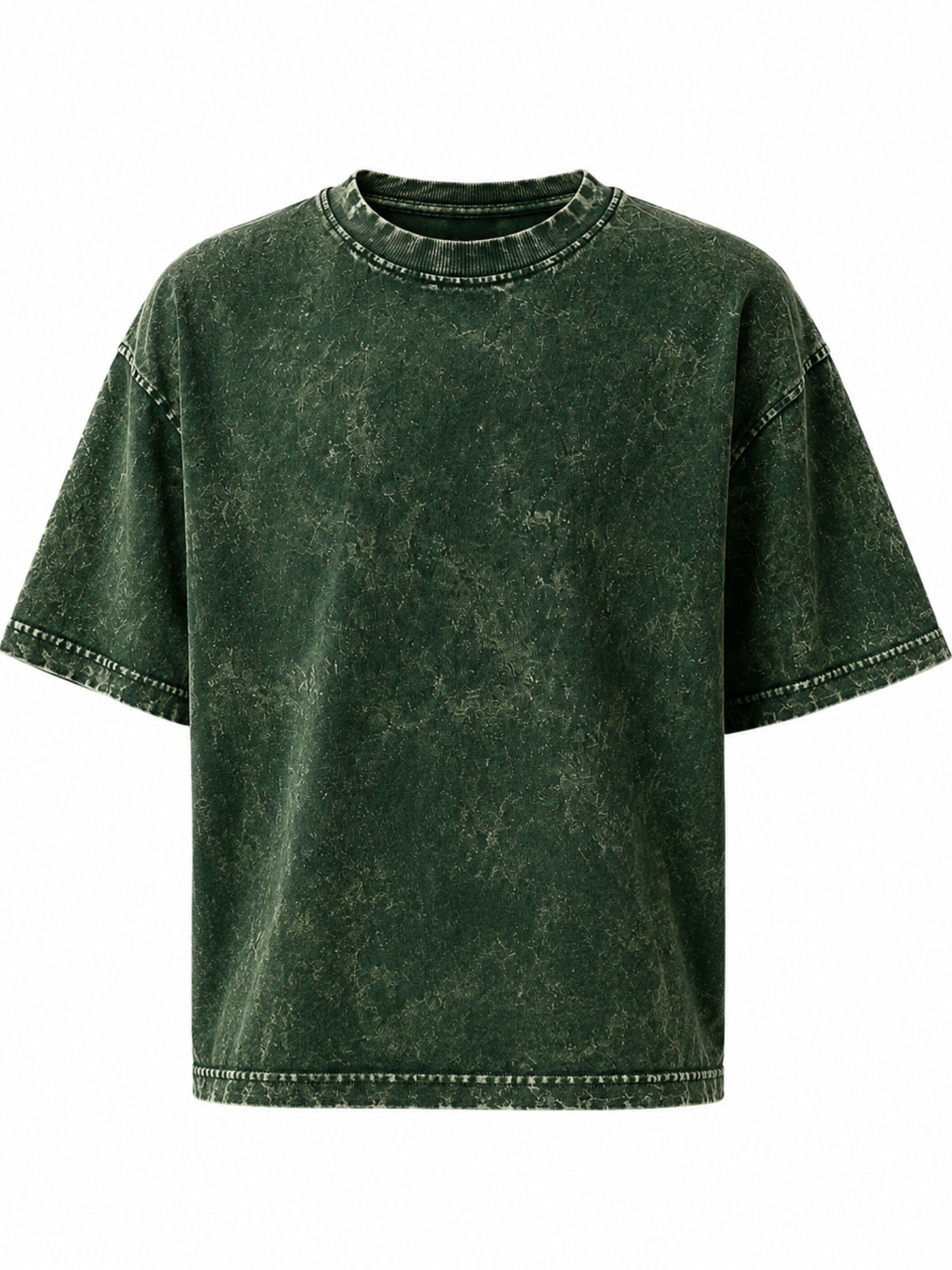 OLIVE GREEN UNISEX ACID WASHED OVERSIZED TEE
