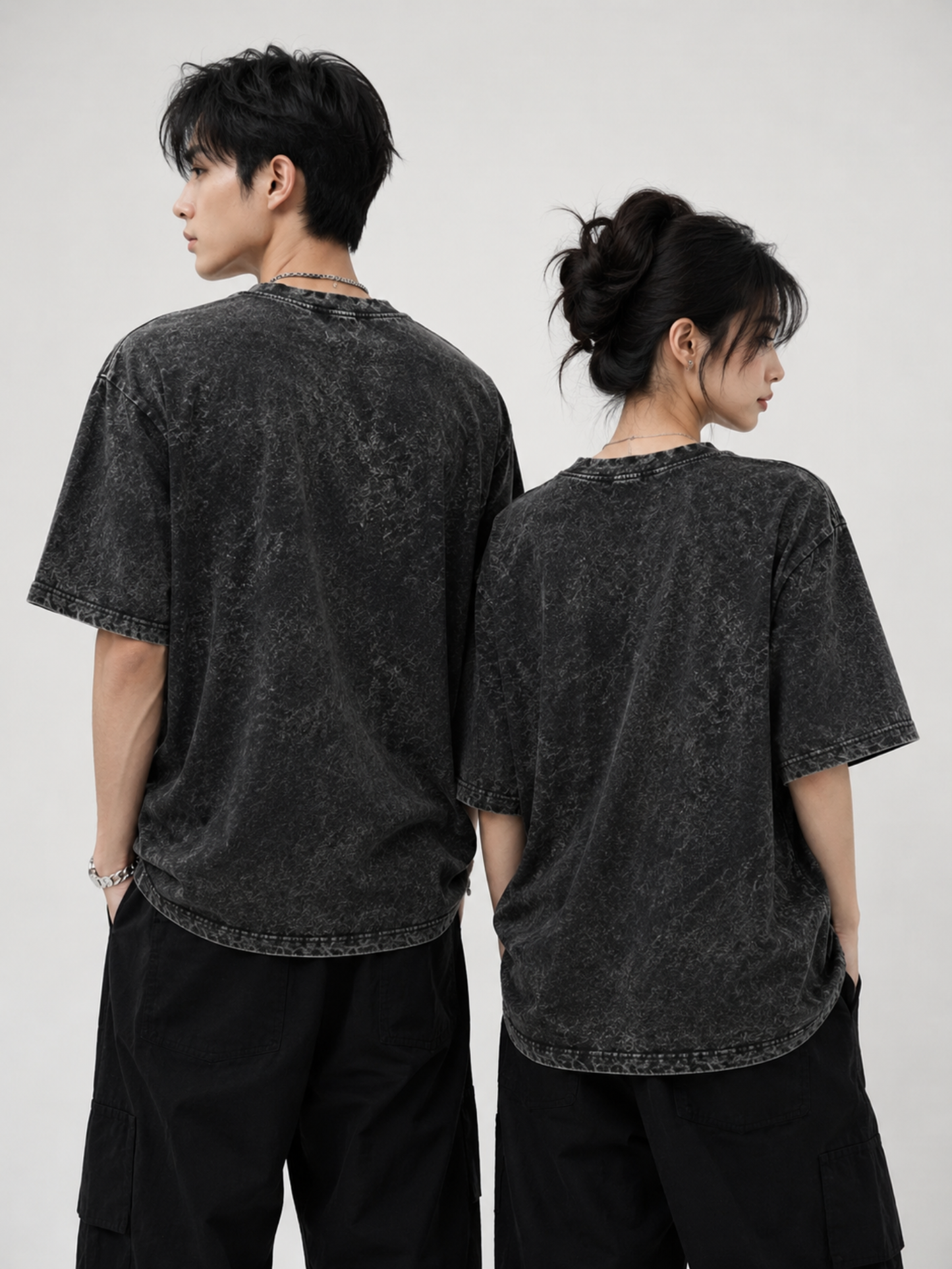 BLACK FADED UNISEX OVERSIZED TEE