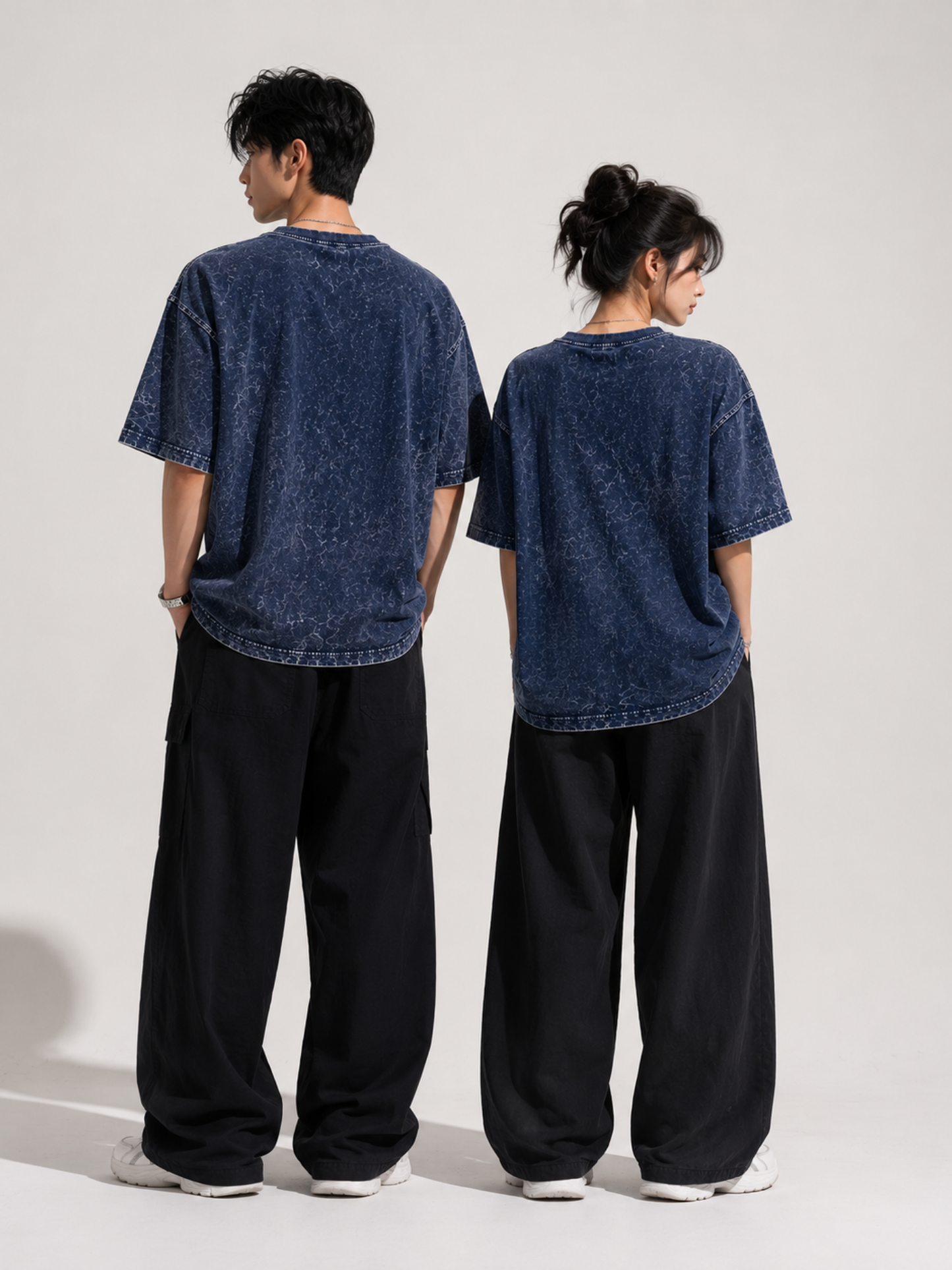 NAVY BLUE FADED UNISEX OVERSIZED TEE