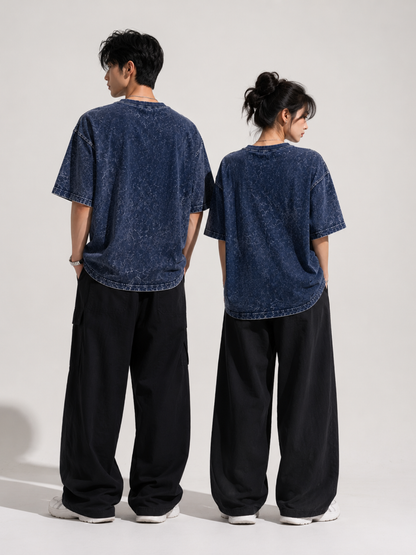 NAVY BLUE FADED UNISEX OVERSIZED TEE
