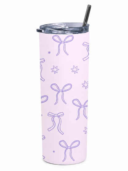 LAVENDER RIBBON STAINLESS STEEL TUMBLER (20oz)