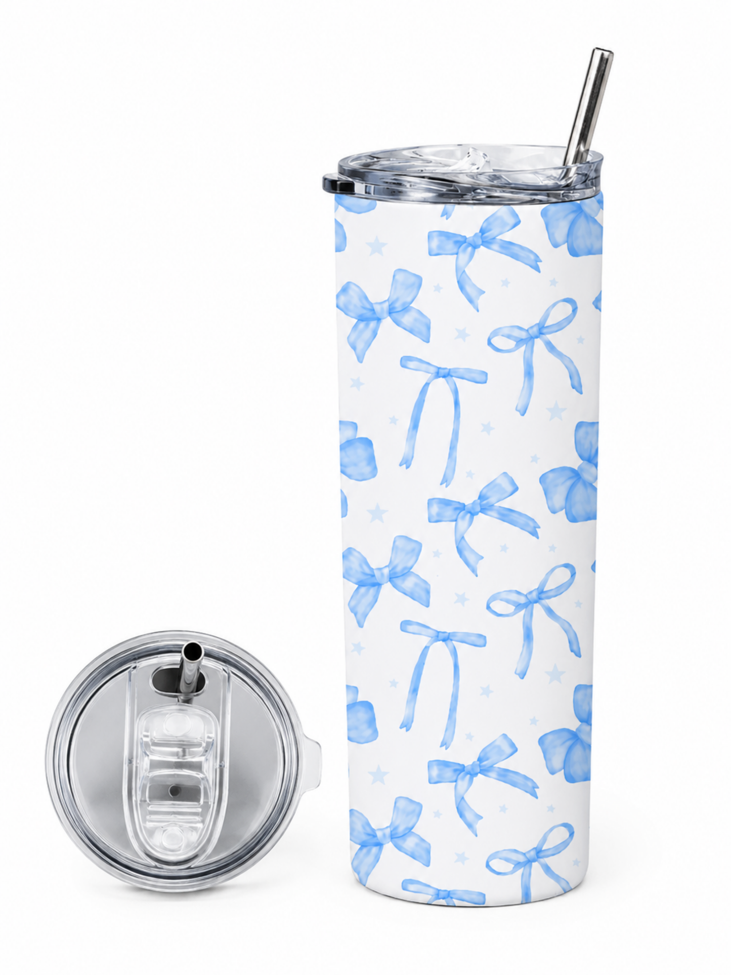 BLUE BOW STAINLESS STEEL TUMBLER (20oz)