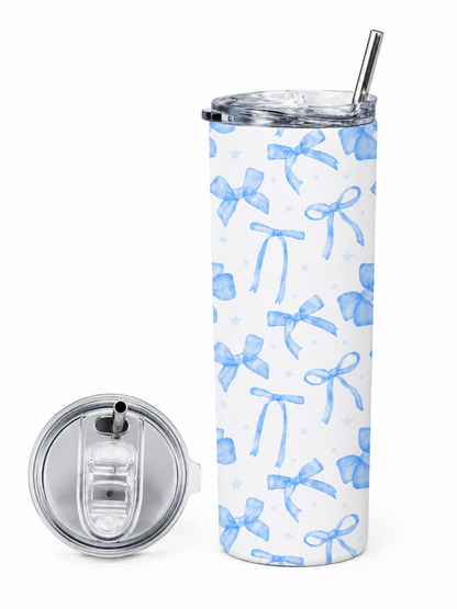 BLUE BOW STAINLESS STEEL TUMBLER (20oz)